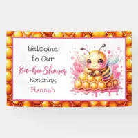 Honey bee themed Girl's Baby Shower Welcome Banner