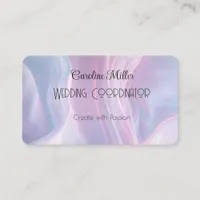 Serenity in Pink Abstract Wedding Coordinator Business Card