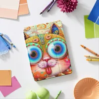 Colorful Fantasy Cat sticking out its Tongue iPad Air Cover