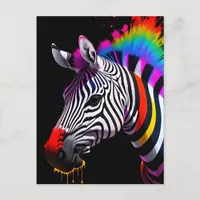 Colorful Zebra Postcard