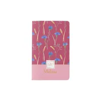 Red Floral Wildflower Monogram Name Pocket Moleskine Notebook