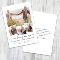 In Loving Memory Four Photos Funeral Sympathy Thank You Card