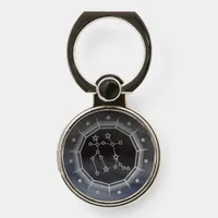 Dark Zodiac Astrology: Gemini Black & Silver Phone Ring Stand