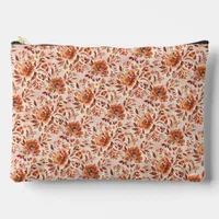 Abstract Floral Watercolor Autumn Colors Large Accessory Pouch