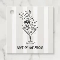Chic Martini Doodle Wife of the Party Bachelorette Favor Tags