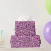 Pretty Pink Purple and Yellow Pansies Wrapping Paper