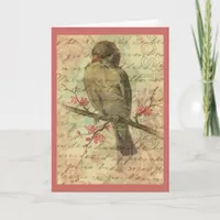 Vintage Sparrow Card