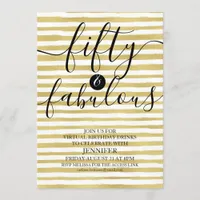 Fifty & Fabulous Virtual Birthday Drinks Invitation