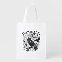 Gothic Crow F-Caw-F Humor Funny Essential Retro Cl Grocery Bag