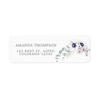 Dusty Violet Watercolor Floral Label