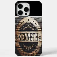 Rustic Wood Sign With Kenneth iPhone 16 Pro Max Case