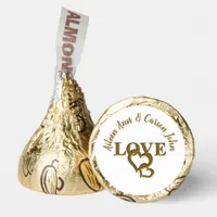 Gold Love Interlocking Hearts Names Wedding Party  Hershey®'s Kisses®