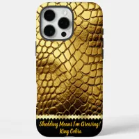 Golden snake skins gleam in the light iPhone 16 pro max case