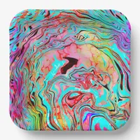 Tranquility Abstract Fluid Art  Paper Plates