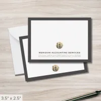 Gray Gold Seal Professional Note Card