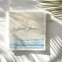 Beach Bridal Shower Napkins with Watercolor Ocean 