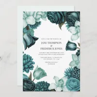 Sage Blue, Glacier Teal & Ice Mint Wedding Invitation