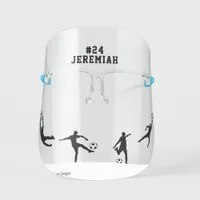 Personalized Soccer Player Kid Kicking Ball Kids' Face Shield