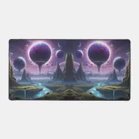 Cosmic Realms: Alien Worlds in Motion Desk Mat