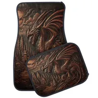 Majestic Dragon Imitation Leather Art Car Floor Mat