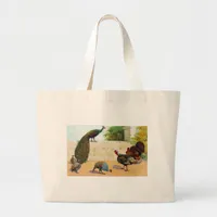 Peacock,Turkey, & Guinea Fowl Large Tote Bag