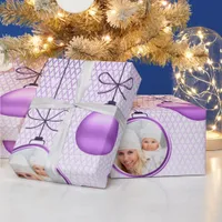 Christmas Ornaments Photo Template Purple ID251 Wrapping Paper