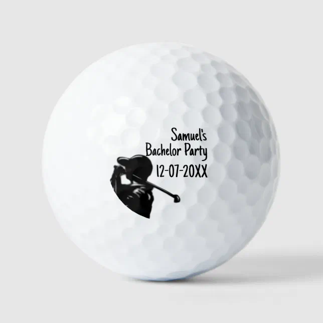 Black golfer Golfing Trip Bachelor Party minimal  Golf Balls