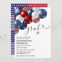 USA Balloon Graduation Party Invitation