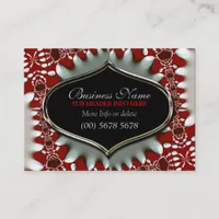 Modern Batik Red + Silver Big Business Card