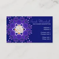 Purple+Blue Geometric Flower Business Card