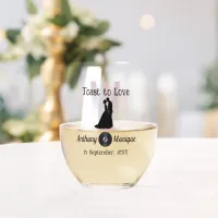 Customizable Disco Wedding Stemless Wine Glass