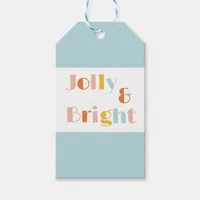Light Blue Jolly and Bright To and From Christmas  Gift Tags