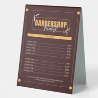 Classic Barber Services Menu Barbershop  Table Tent Sign