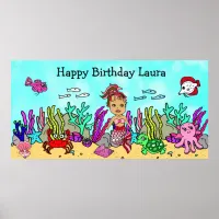 Personalied Happy Birthday Mermaid Poster