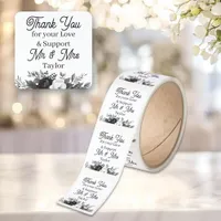 Thank You Floral Wedding Personalized  Square Sticker