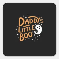 Daddys Little Boo Happy Halloween Style Square Sticker