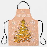 Peach Christmas Tree Cookie Baking Crew Snowflakes Apron