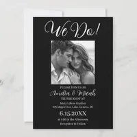 Minimilist Black and White Wedding Photo Invitation