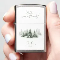 Rustic Winter Wedding Thanks Forest Green ID1049 Zippo Lighter