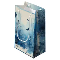 Blue Watercolor Ephemera Small Gift Bag