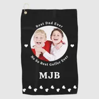 Custom Photo Best Dad Ever Funny Golfer Golf Towel