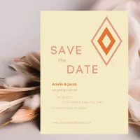 Mid Century Modern Cream, Blush & Burnt Orange  Save The Date