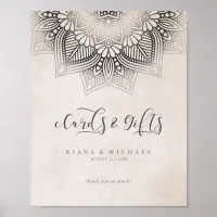 Mandala Lace Wedding Cards & Gifts Neutrals ID478 Poster