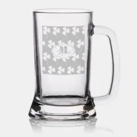 Shamrocks Monogrammed St Patrick’s Day engraved Stein