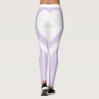 Sexy Pastel Purple White Heart Butt Gym Leggings