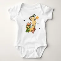 Dino Alphabet for Babies with Name Starting with J Baby Bodysuit