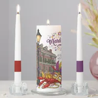 Mardi Gras Unity Candle Set