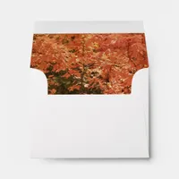 Fall Orange Leaves Wedding RSVP Card Envelope