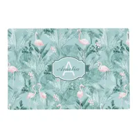 Flamingo Orchid Tropical Pattern Teal ID868 Placemat