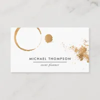 Watercolor Coffee Stains and Splashes Business Card